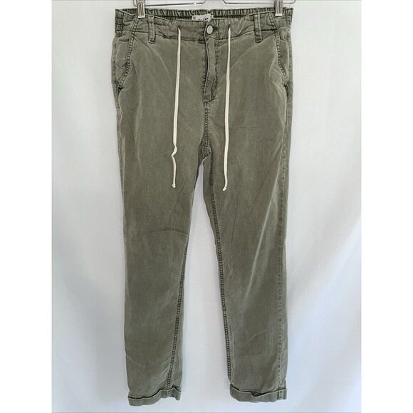 Paige Christy Pant Vintage Coastal Green Drawstring Elastic Cuffed Women 29 - Picture 1 of 6
